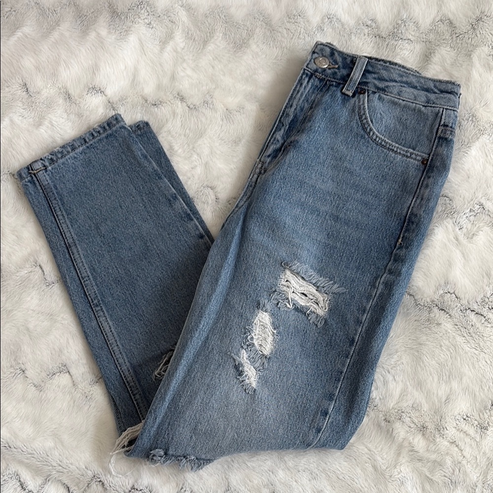 Classic Blue Distressed Women's Jeans